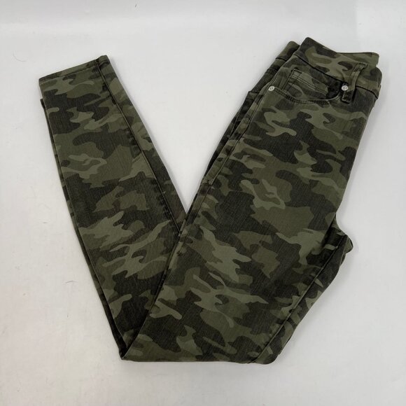 Good American Green Camouflage Skinny Jeans | Size 2, NWT - Picture 3 of 8